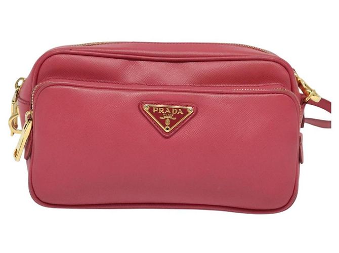 Saffiano Borsa a Spalla PRADA in Pelle Safiano Rosa Oro BT1010 Auth 137816 D'oro - vista 2