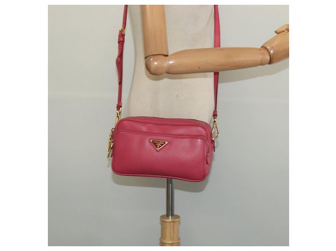 Saffiano Borsa a Spalla PRADA in Pelle Safiano Rosa Oro BT1010 Auth 137816 D'oro - vista 23