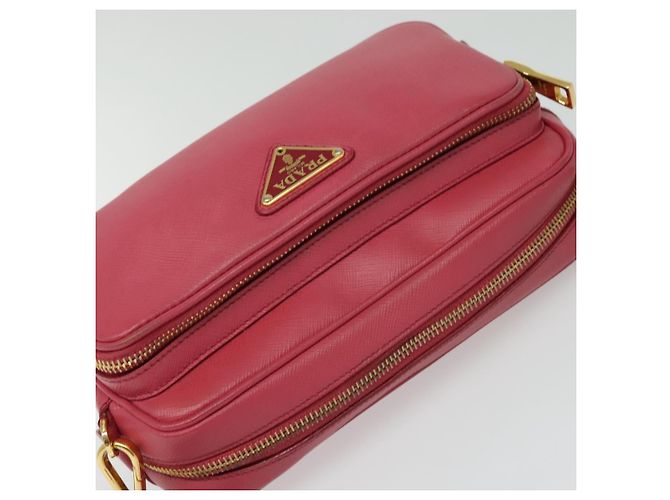 Saffiano Borsa a Spalla PRADA in Pelle Safiano Rosa Oro BT1010 Auth 137816 D'oro - vista 6