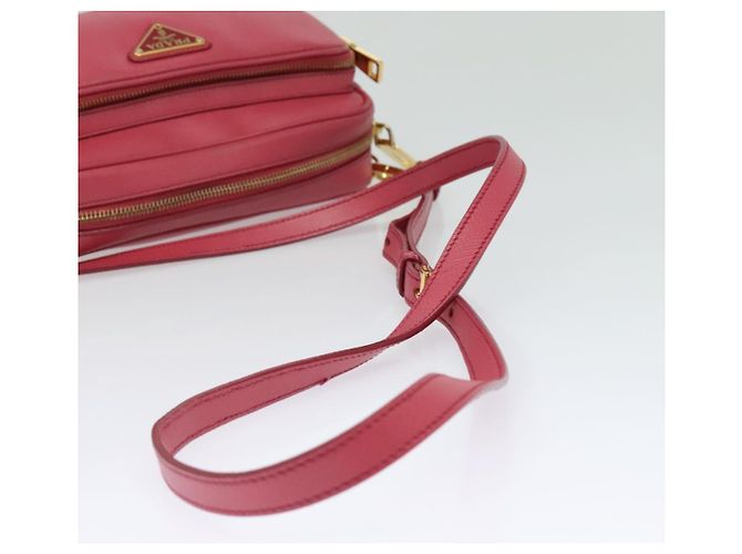 Saffiano Borsa a Spalla PRADA in Pelle Safiano Rosa Oro BT1010 Auth 137816 D'oro - vista 7