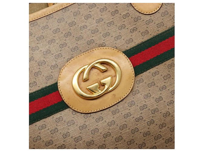 Borsa Sherry Line in PVC Beige Micro GG Supreme Web di GUCCI 002 904 0131 Auth ki5940 - vista 14