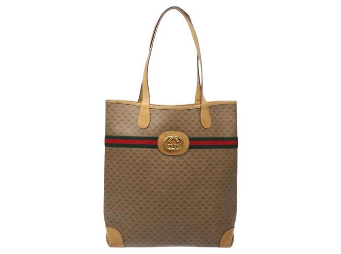 Borsa Sherry Line in PVC Beige Micro GG Supreme Web di GUCCI 002 904 0131 Auth ki5940 - vista 2