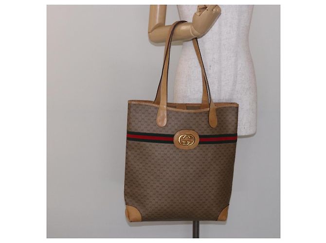 Borsa Sherry Line in PVC Beige Micro GG Supreme Web di GUCCI 002 904 0131 Auth ki5940 - vista 20