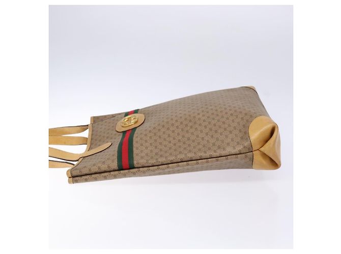 Borsa Sherry Line in PVC Beige Micro GG Supreme Web di GUCCI 002 904 0131 Auth ki5940 - vista 5