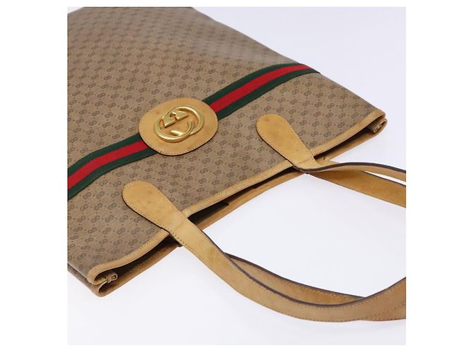 Borsa Sherry Line in PVC Beige Micro GG Supreme Web di GUCCI 002 904 0131 Auth ki5940 - vista 6