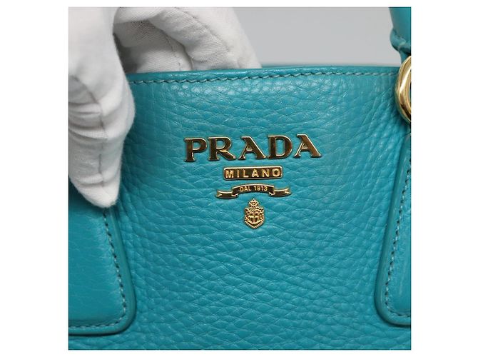 PRADA Borsa a Mano in Pelle 2 in 1 Verde Oro Auth 139193 D'oro - vista 16