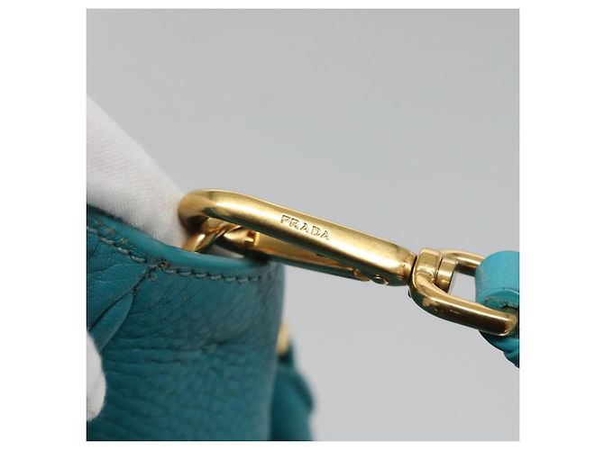 PRADA Borsa a Mano in Pelle 2 in 1 Verde Oro Auth 139193 D'oro - vista 18