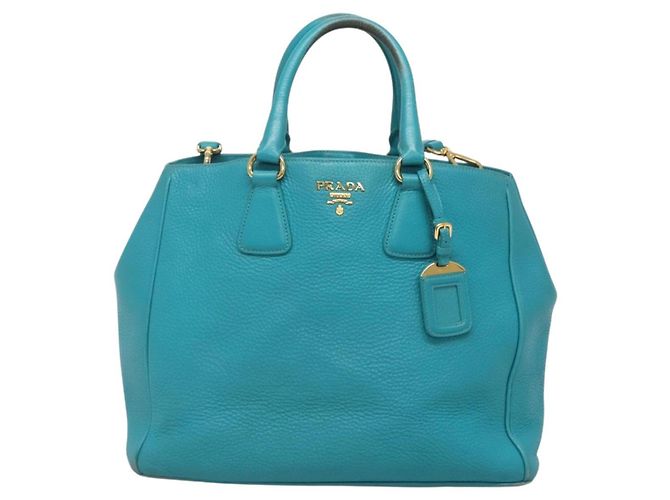 PRADA Borsa a Mano in Pelle 2 in 1 Verde Oro Auth 139193 D'oro - vista 2