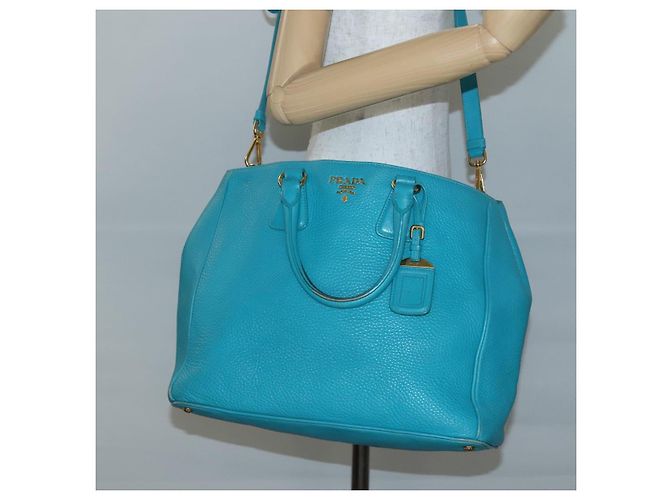 PRADA Borsa a Mano in Pelle 2 in 1 Verde Oro Auth 139193 D'oro - vista 27