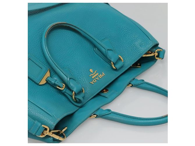 PRADA Borsa a Mano in Pelle 2 in 1 Verde Oro Auth 139193 D'oro - vista 6