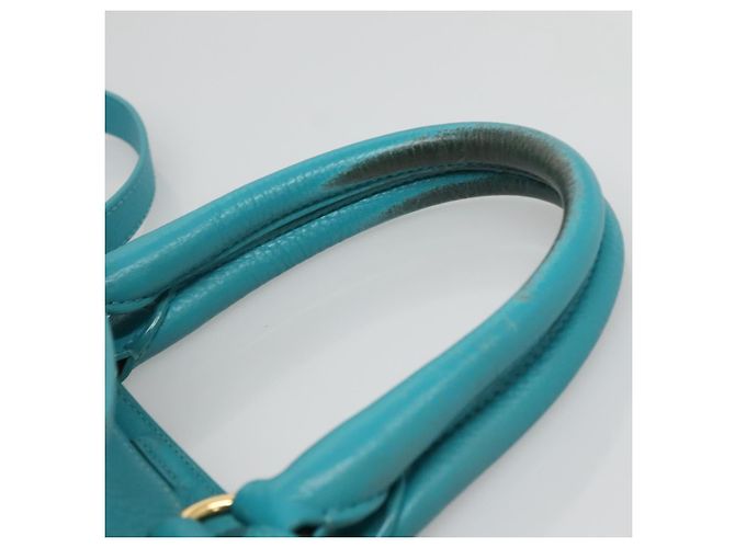 PRADA Borsa a Mano in Pelle 2 in 1 Verde Oro Auth 139193 D'oro - vista 8