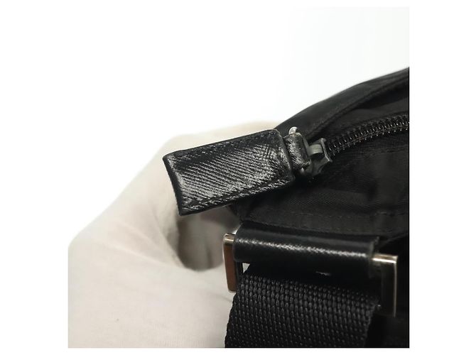 Borsa a Spalla PRADA in Nylon Nero Argento Autentica ki5954 - vista 15