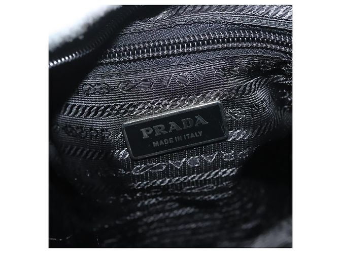 Borsa a Spalla PRADA in Nylon Nero Argento Autentica ki5954 - vista 16