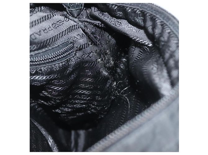 Borsa a Spalla PRADA in Nylon Nero Argento Autentica ki5954 - vista 18