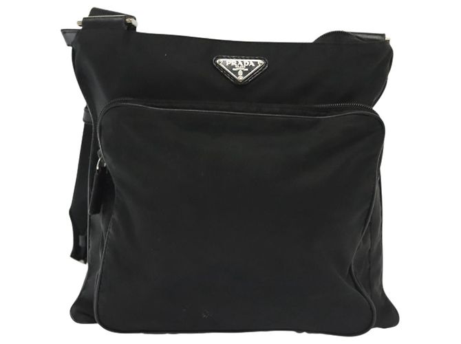 Borsa a Spalla PRADA in Nylon Nero Argento Autentica ki5954 - vista 2