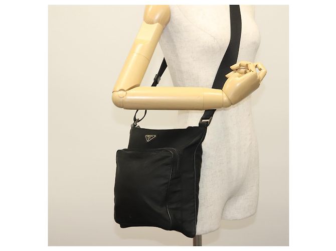 Borsa a Spalla PRADA in Nylon Nero Argento Autentica ki5954 - vista 25