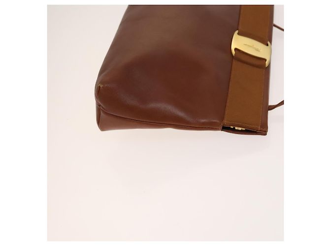 Borsa a Spalla Salvatore Ferragamo Vala in Pelle 2Set Marrone Auth am8995 - vista 12