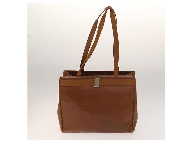 Borsa a Spalla Salvatore Ferragamo Vala in Pelle 2Set Marrone Auth am8995 - vista 2