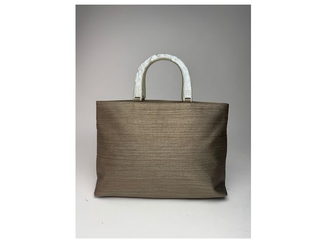 Vintage Givenchy Canvas-Handtasche Grau/Silber - Ansicht 11