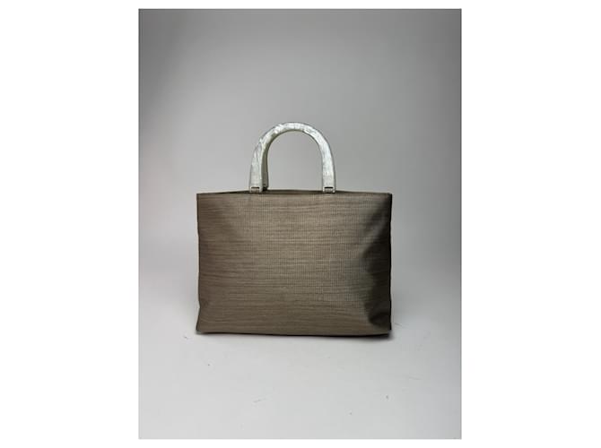 Vintage Givenchy Canvas-Handtasche Grau/Silber - Ansicht 4