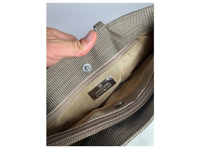 Vintage Givenchy Canvas-Handtasche Grau/Silber - Ansicht 5