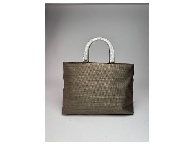 Vintage Givenchy Canvas-Handtasche Grau/Silber - Ansicht 6