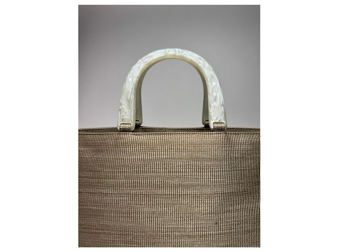 Vintage Givenchy Canvas-Handtasche Grau/Silber - Ansicht 7