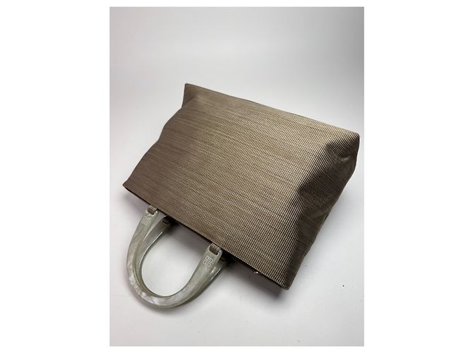 Vintage Givenchy Canvas-Handtasche Grau/Silber - Ansicht 9