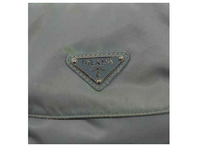 PRADA Schultertasche aus Nylon Hellblau Silber Authentisch ki5926 - Ansicht 15