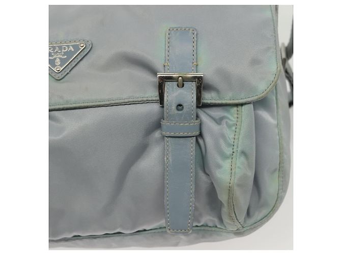 PRADA Schultertasche aus Nylon Hellblau Silber Authentisch ki5926 - Ansicht 18