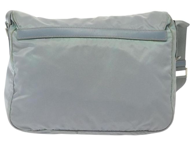 PRADA Schultertasche aus Nylon Hellblau Silber Authentisch ki5926 - Ansicht 3