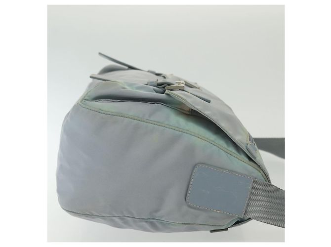 PRADA Schultertasche aus Nylon Hellblau Silber Authentisch ki5926 - Ansicht 4