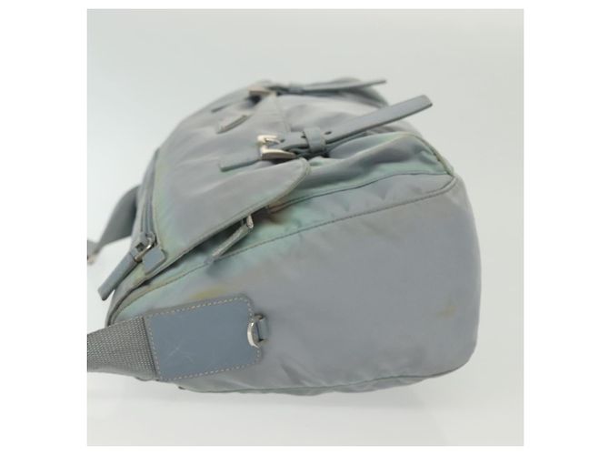 PRADA Schultertasche aus Nylon Hellblau Silber Authentisch ki5926 - Ansicht 5