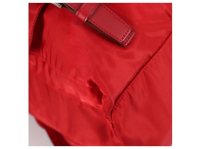 PRADA Backpack Nylon Red Silver Auth 137676 Silvery - view 11
