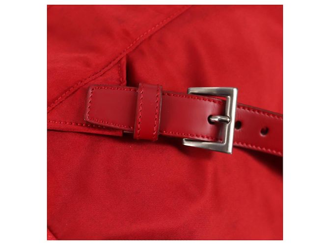PRADA Backpack Nylon Red Silver Auth 137676 Silvery - view 15