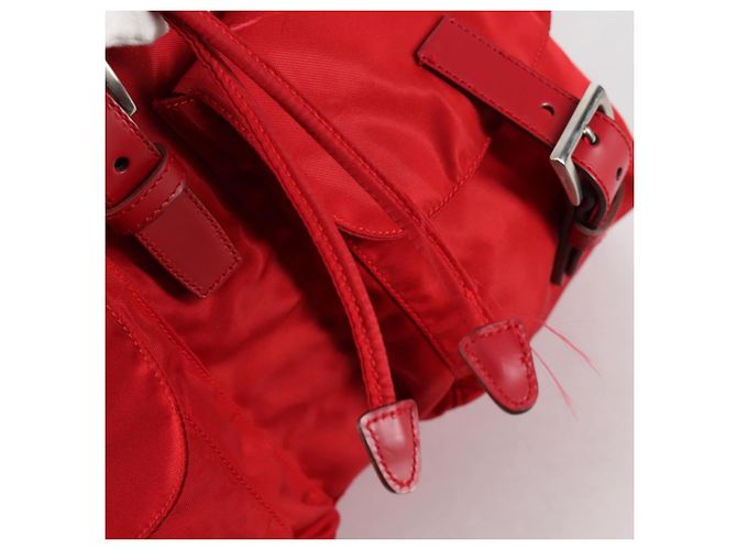 PRADA Backpack Nylon Red Silver Auth 137676 Silvery - view 17