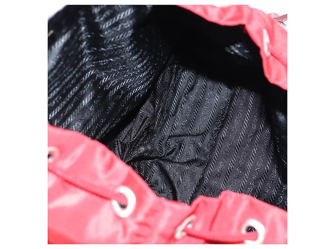 PRADA Backpack Nylon Red Silver Auth 137676 Silvery - view 23