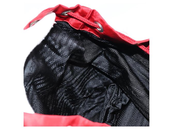 PRADA Backpack Nylon Red Silver Auth 137676 Silvery - view 25