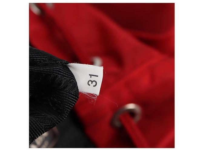 PRADA Backpack Nylon Red Silver Auth 137676 Silvery - view 27