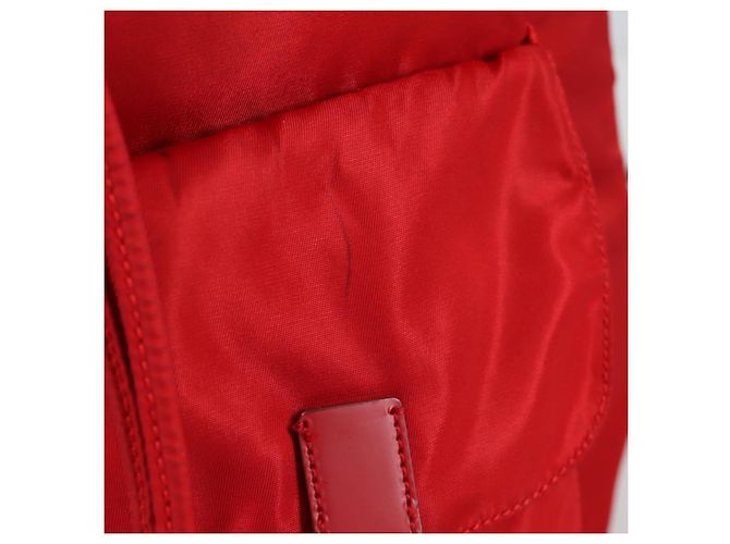 PRADA Backpack Nylon Red Silver Auth 137676 Silvery - view 3