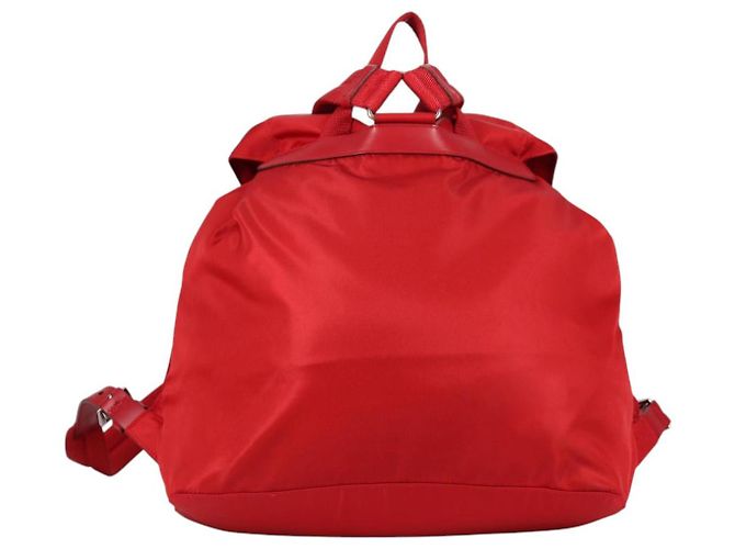 PRADA Backpack Nylon Red Silver Auth 137676 Silvery - view 4