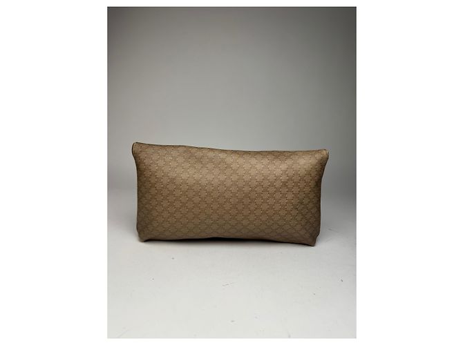 Triomphe Céline Clutch in Pelle Monogramma Celine Paris Vintage Beige Marrone - vista 15