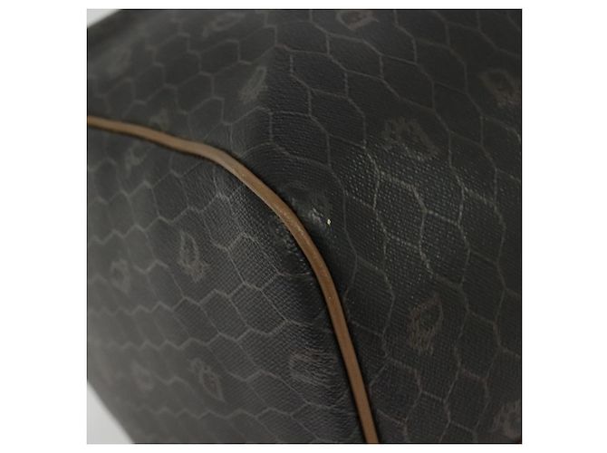 Borsa Boston in tela a nido d'ape PVC nera e oro Auth 135192 Christian Dior Nero D'oro - vista 10