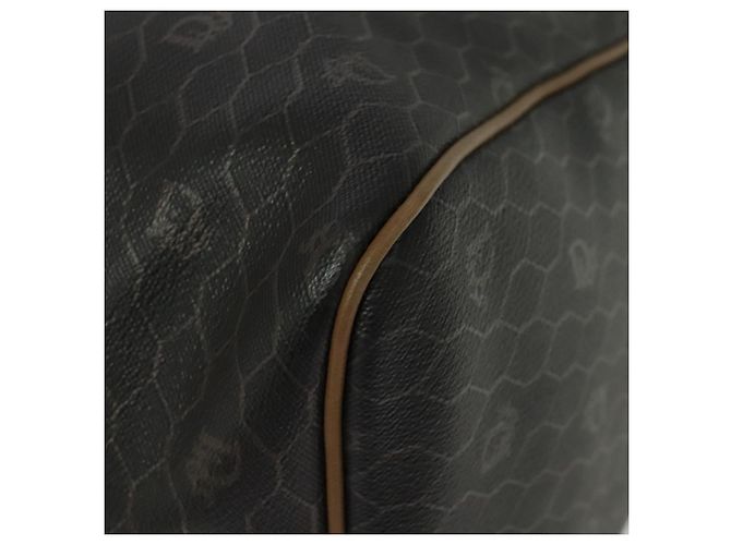Borsa Boston in tela a nido d'ape PVC nera e oro Auth 135192 Christian Dior Nero D'oro - vista 11