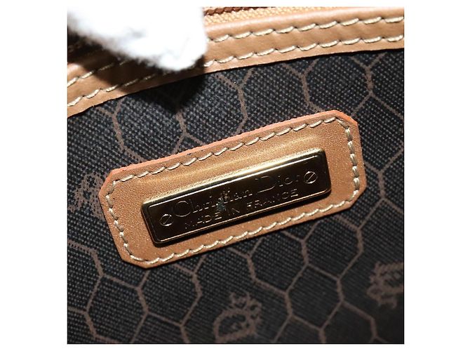 Borsa Boston in tela a nido d'ape PVC nera e oro Auth 135192 Christian Dior Nero D'oro - vista 15
