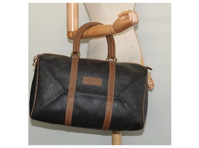 Borsa Boston in tela a nido d'ape PVC nera e oro Auth 135192 Christian Dior Nero D'oro - vista 20