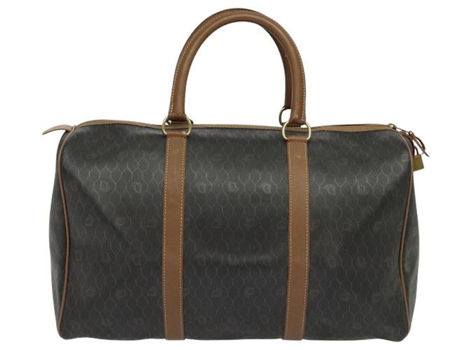 Borsa Boston in tela a nido d'ape PVC nera e oro Auth 135192 Christian Dior Nero D'oro - vista 3