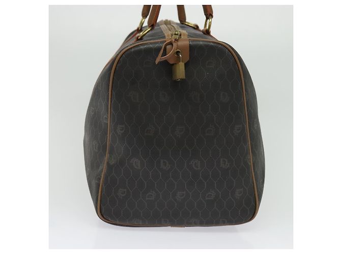 Borsa Boston in tela a nido d'ape PVC nera e oro Auth 135192 Christian Dior Nero D'oro - vista 4