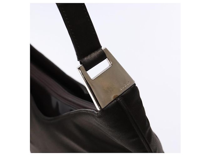 Borsa a Spalla GUCCI in Nylon Marrone Argento 001 3017 Auth 135184 - vista 15