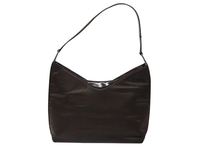 Borsa a Spalla GUCCI in Nylon Marrone Argento 001 3017 Auth 135184 - vista 2